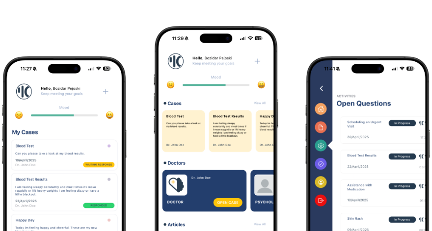Screens of the MangoCare App